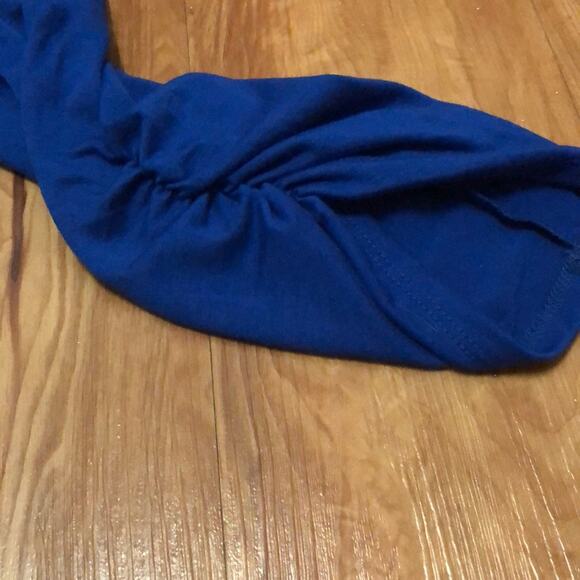 Baku Blue Flowy Ruched Ruffle Casual Shirt Top Size XL - Picture 4 of 5